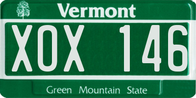 VT license plate XOX146