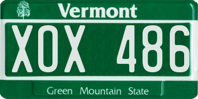 VT license plate XOX486