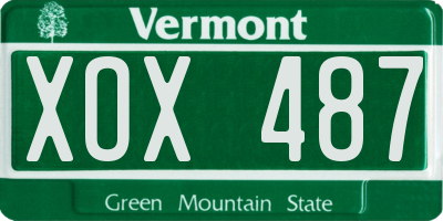 VT license plate XOX487