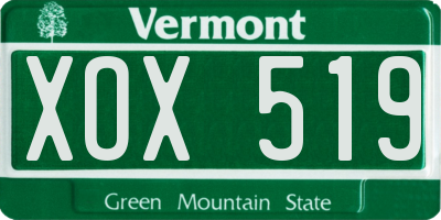 VT license plate XOX519