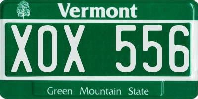 VT license plate XOX556