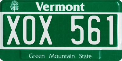 VT license plate XOX561