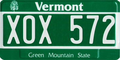 VT license plate XOX572