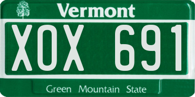 VT license plate XOX691