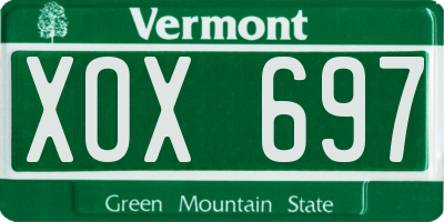 VT license plate XOX697