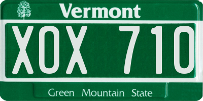 VT license plate XOX710