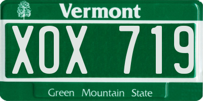 VT license plate XOX719