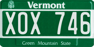 VT license plate XOX746