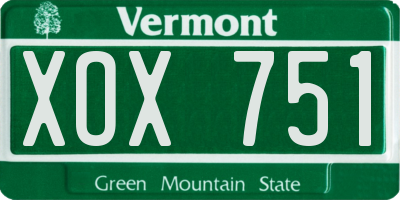 VT license plate XOX751