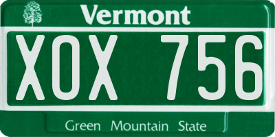 VT license plate XOX756