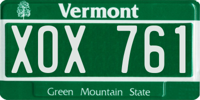 VT license plate XOX761