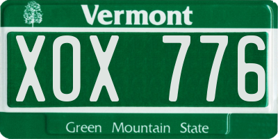 VT license plate XOX776