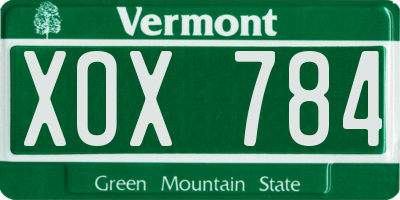 VT license plate XOX784
