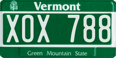 VT license plate XOX788