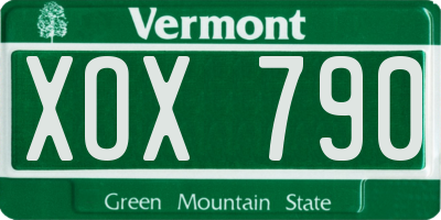 VT license plate XOX790