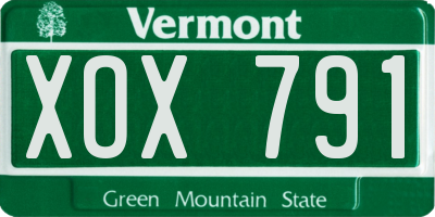 VT license plate XOX791