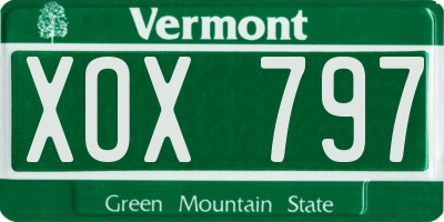 VT license plate XOX797