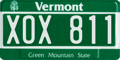 VT license plate XOX811