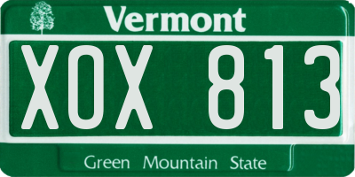 VT license plate XOX813