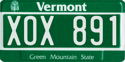 VT license plate XOX891