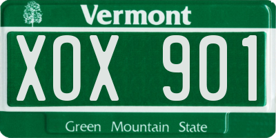 VT license plate XOX901