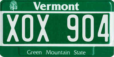 VT license plate XOX904