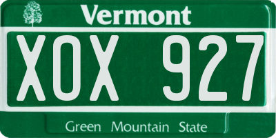 VT license plate XOX927