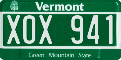 VT license plate XOX941
