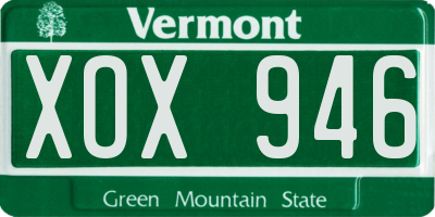 VT license plate XOX946