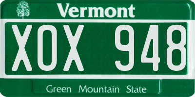 VT license plate XOX948