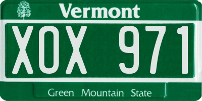 VT license plate XOX971