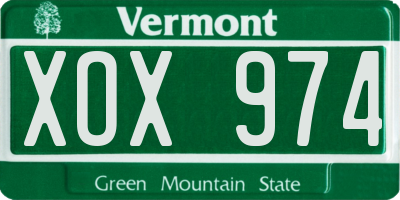 VT license plate XOX974