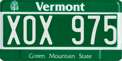 VT license plate XOX975