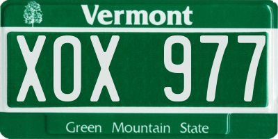 VT license plate XOX977