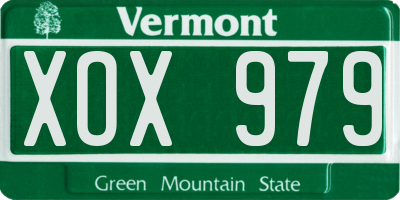 VT license plate XOX979