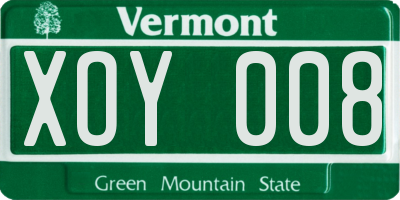 VT license plate XOY008
