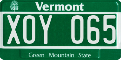 VT license plate XOY065