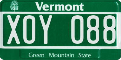 VT license plate XOY088