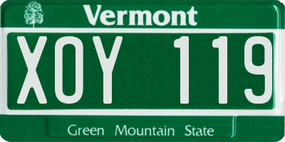 VT license plate XOY119
