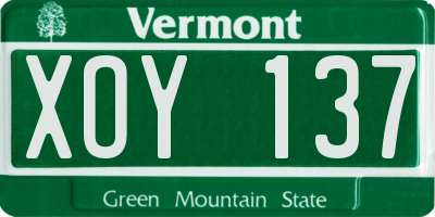 VT license plate XOY137