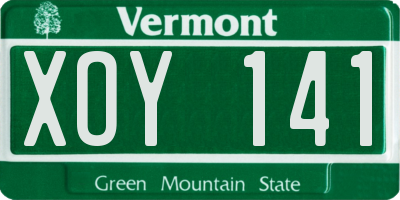 VT license plate XOY141
