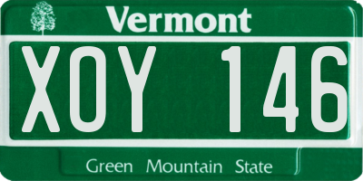 VT license plate XOY146