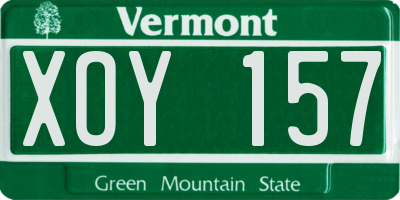 VT license plate XOY157