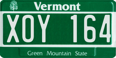 VT license plate XOY164