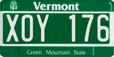 VT license plate XOY176