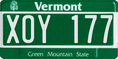 VT license plate XOY177