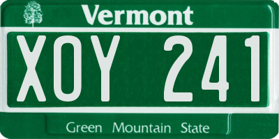 VT license plate XOY241