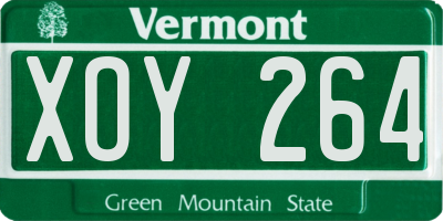 VT license plate XOY264