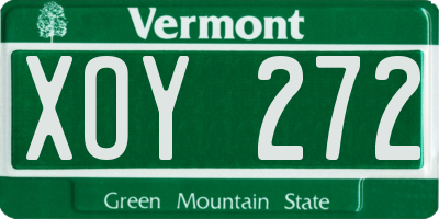 VT license plate XOY272