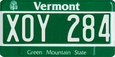 VT license plate XOY284